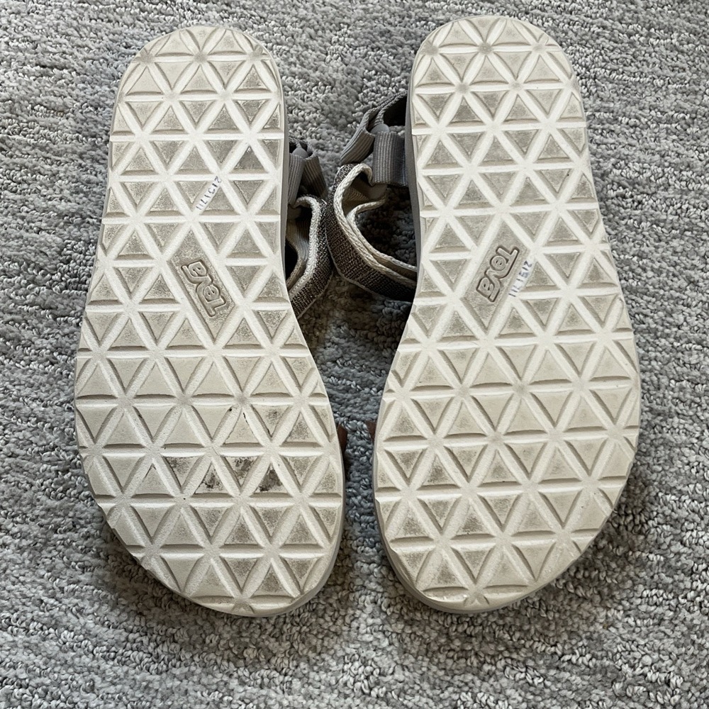 Teva White Swan Metallic Multi Size 6 Gold Midform Universal Karina Sandal - Picture 8 of 10